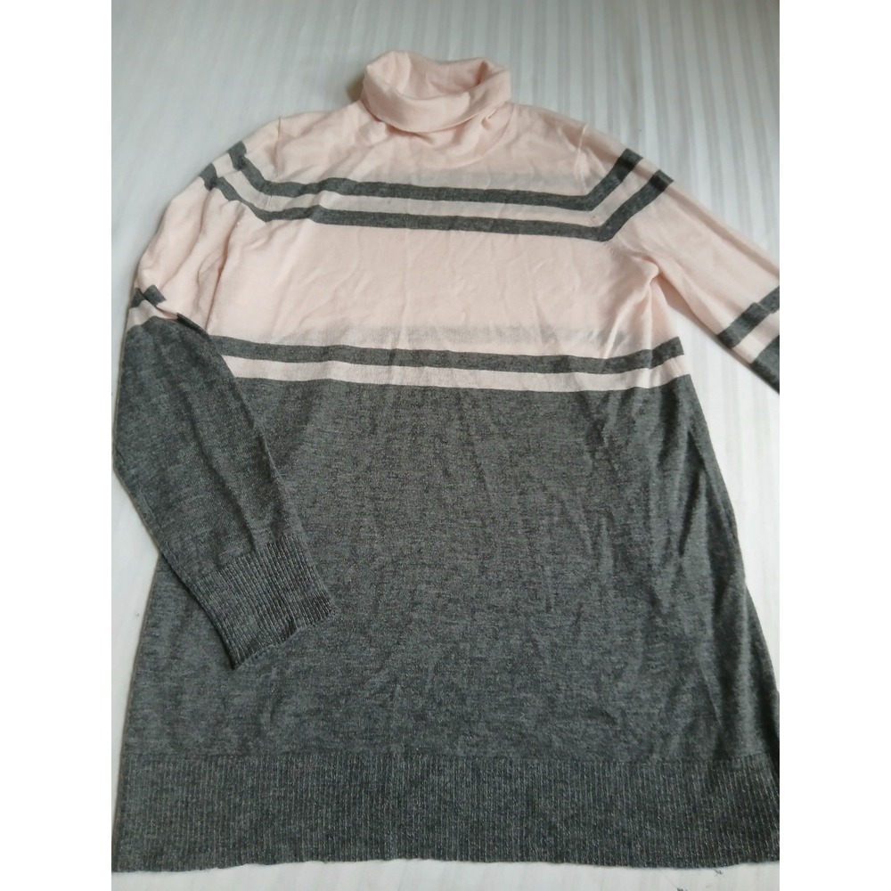 Belford Sweater Small 100 Cashmere Striped Turtleneck Knit Cozy Capsule Layers